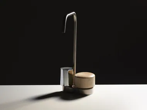 SO - Countertop steel and wood washbasin tap _ FIMA Carlo Frattini